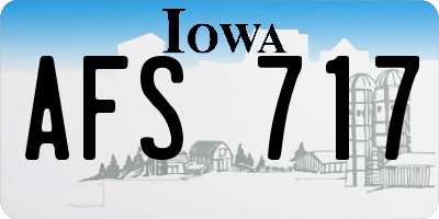 IA license plate AFS717