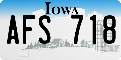 IA license plate AFS718