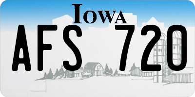 IA license plate AFS720