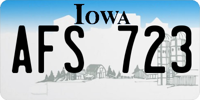 IA license plate AFS723