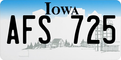 IA license plate AFS725