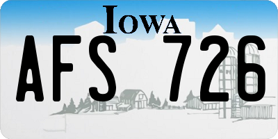 IA license plate AFS726