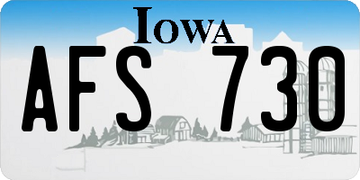 IA license plate AFS730