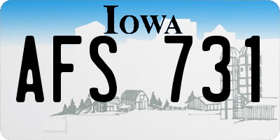 IA license plate AFS731
