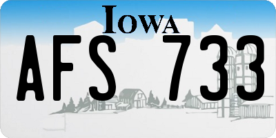 IA license plate AFS733