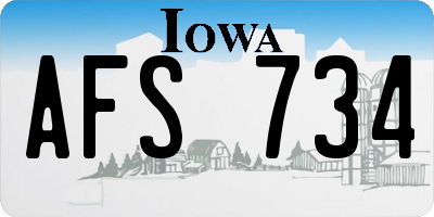 IA license plate AFS734