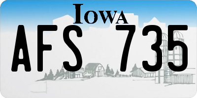 IA license plate AFS735