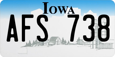 IA license plate AFS738