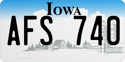 IA license plate AFS740