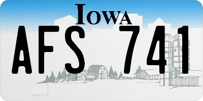 IA license plate AFS741
