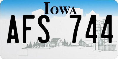 IA license plate AFS744