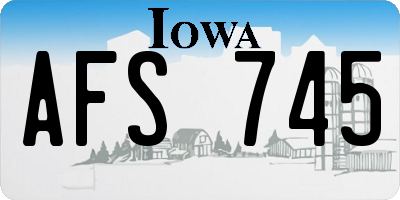 IA license plate AFS745