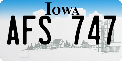 IA license plate AFS747