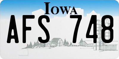 IA license plate AFS748