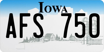 IA license plate AFS750