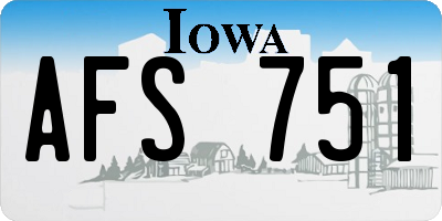 IA license plate AFS751