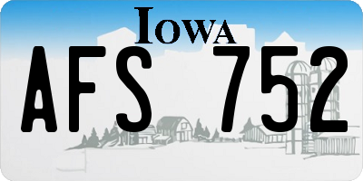 IA license plate AFS752