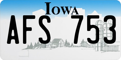 IA license plate AFS753