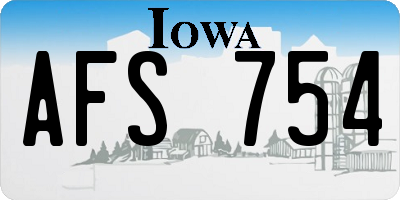 IA license plate AFS754