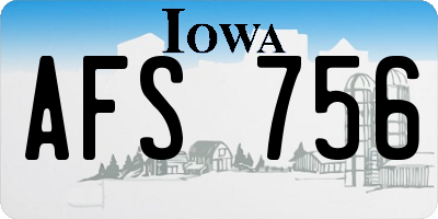 IA license plate AFS756