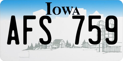 IA license plate AFS759