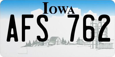 IA license plate AFS762
