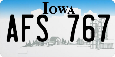 IA license plate AFS767