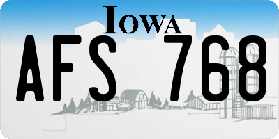 IA license plate AFS768