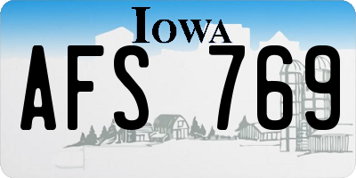 IA license plate AFS769