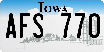 IA license plate AFS770