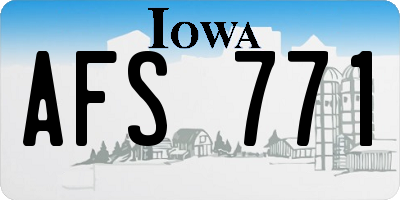 IA license plate AFS771
