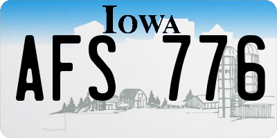 IA license plate AFS776