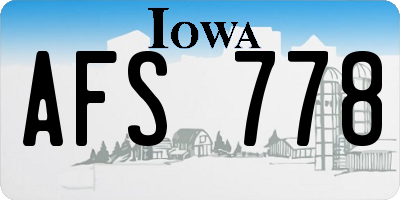 IA license plate AFS778