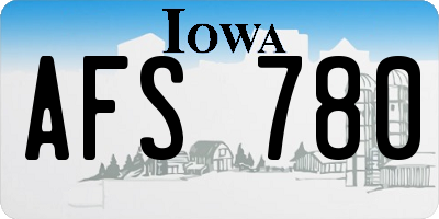 IA license plate AFS780