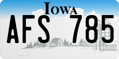 IA license plate AFS785