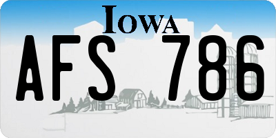 IA license plate AFS786