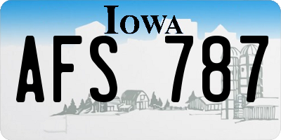 IA license plate AFS787