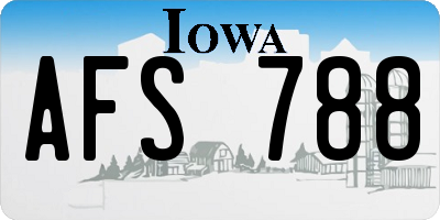 IA license plate AFS788