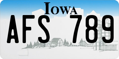 IA license plate AFS789