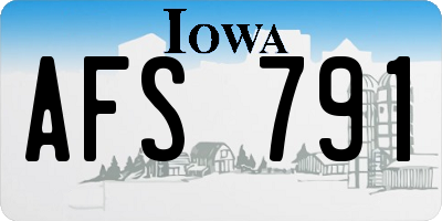 IA license plate AFS791