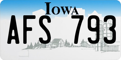 IA license plate AFS793