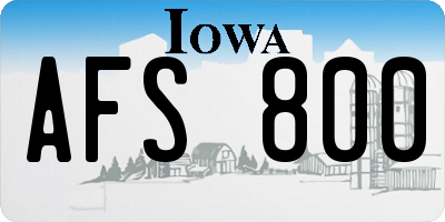 IA license plate AFS800