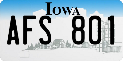 IA license plate AFS801