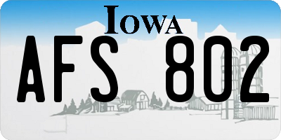 IA license plate AFS802