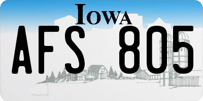 IA license plate AFS805