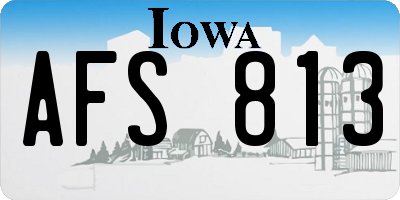 IA license plate AFS813