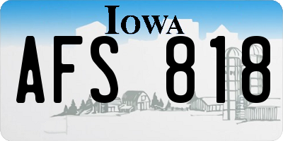 IA license plate AFS818