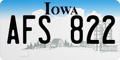 IA license plate AFS822