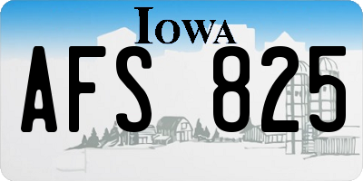 IA license plate AFS825