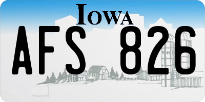 IA license plate AFS826